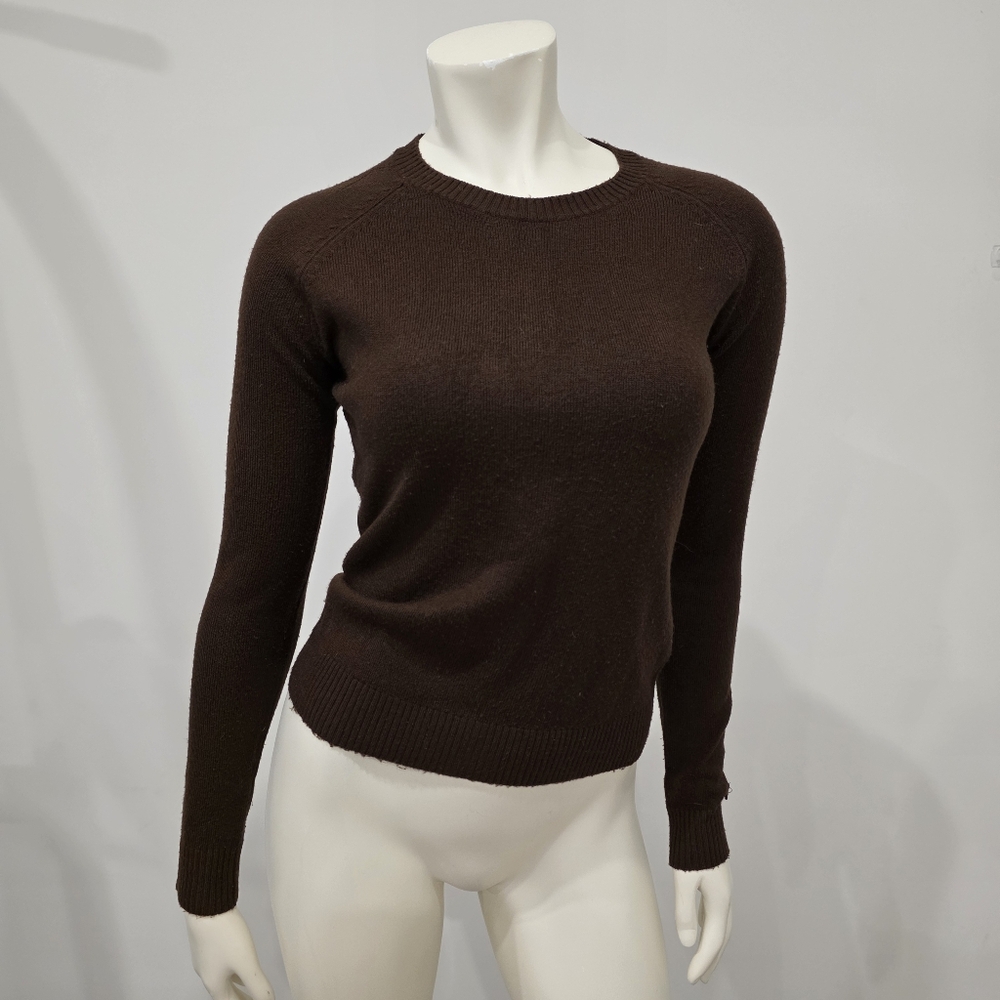 Colin's Chocolate Brown Crew Neck Sweater Soft Knit Classic Style S